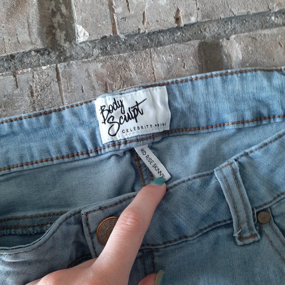 Light Wash Distressed Jeans - Celebrity Pink - Picture 2 of 4